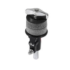DW DWSM904 4-inch cymbal stacker attached to drum hardware, featuring a durable metal construction for secure cymbal stacking.