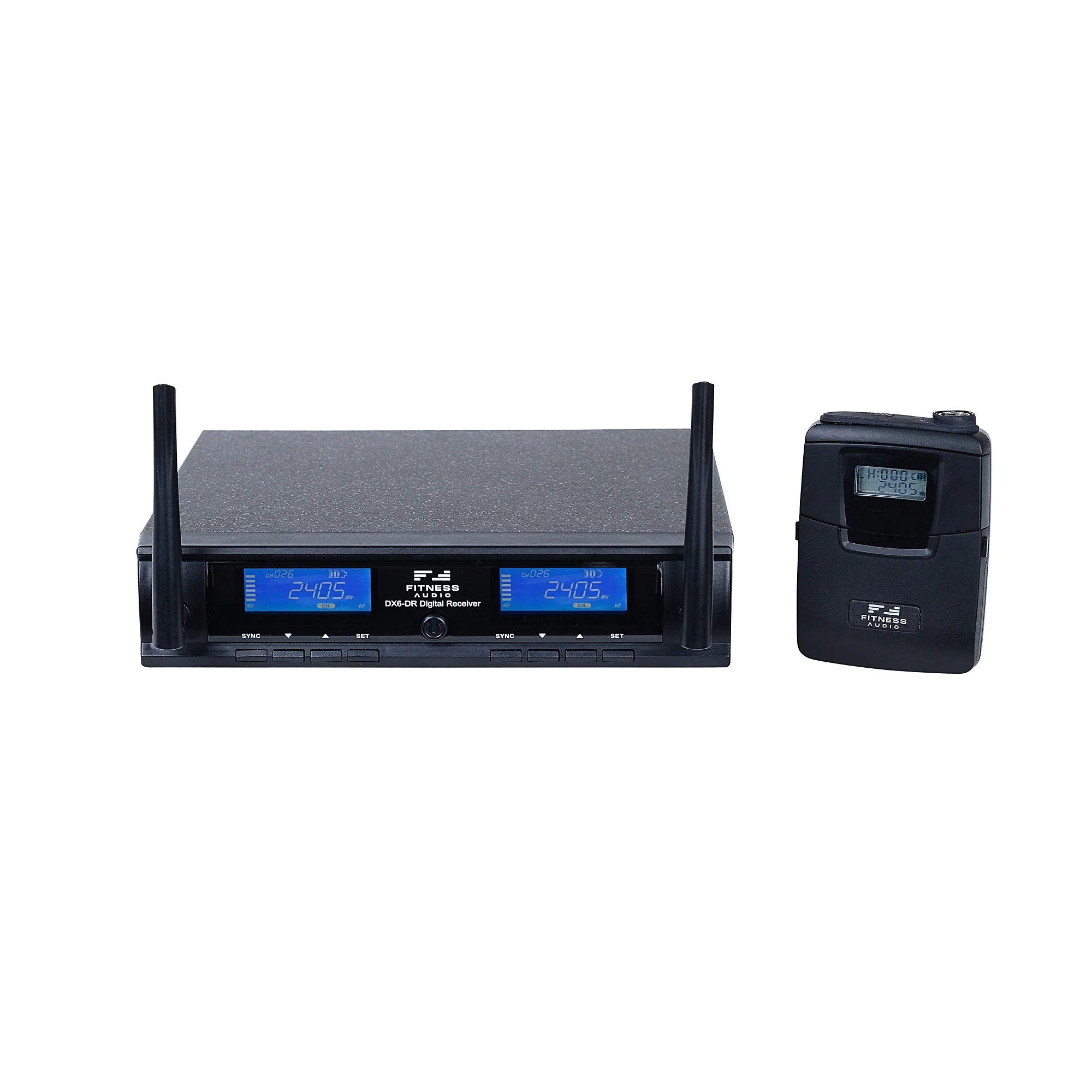 Fitness Audio DX6 2-Ch Digital Wireless Microphone System with Rack Mount Kit - 2.4GHz