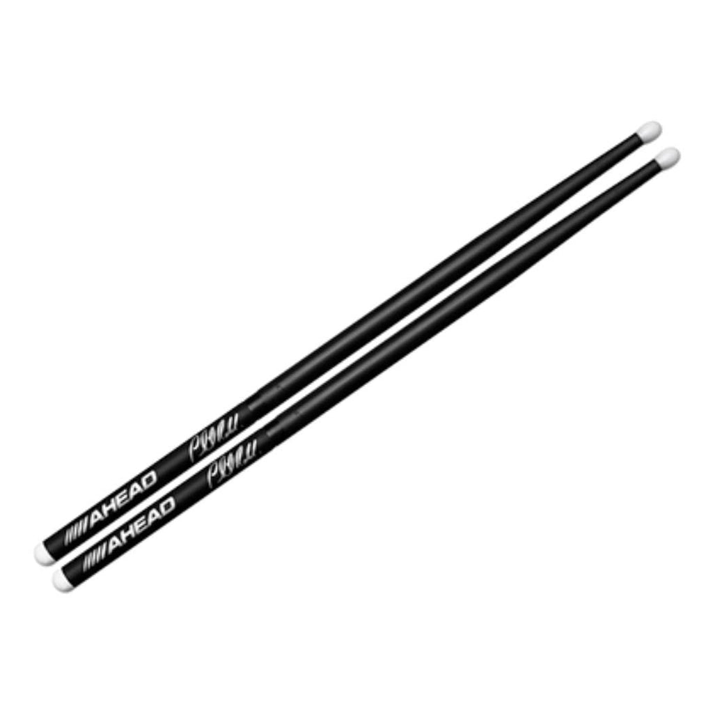 Ahead Phill Rudd Model drumsticks with 16.25-inch length, showing wooden sticks used for drumming and percussion.