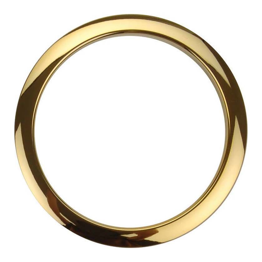 Brass Ahead Bass Drum O's HBR-5 5-inch hole port ring for bass drums, shown on a drum with detailed metal finish.