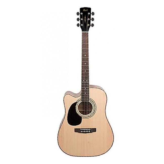 Cort AD880CEL Left-Handed Dreadnought Cutaway Acoustic Electric Guitar in Gloss Natural