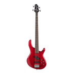 Cort Action Plus 4-String Bass Guitar in Transparent Red