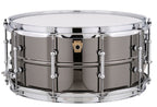 Ludwig L1LB417T 14x6.5 Inch Black Beauty Smooth Brass Shell Tube Lugs Snare Drum - Black Chrome