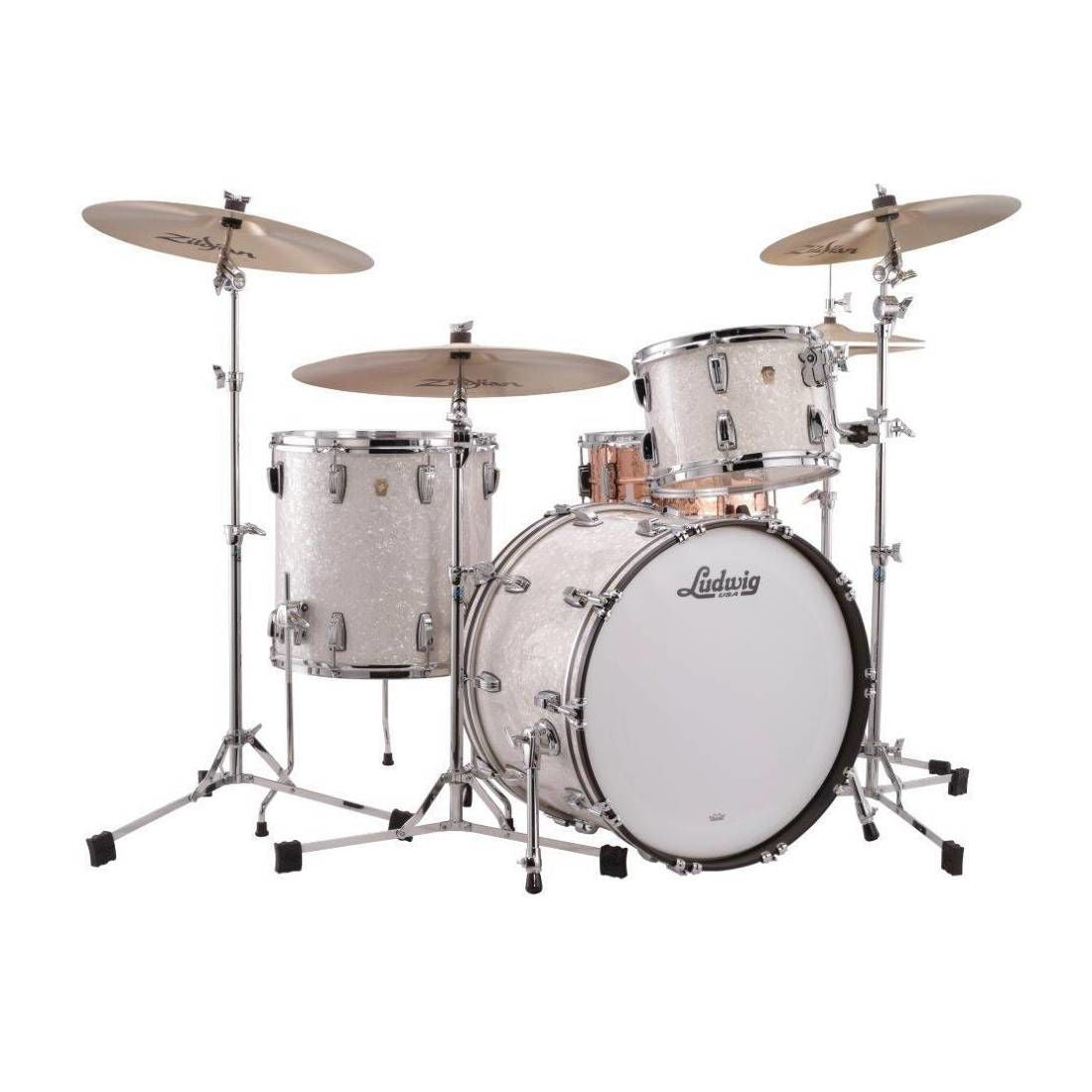 Ludwig Classic Maple FAB 22 in Shell Pack Drum Kit in White Marine Pearl