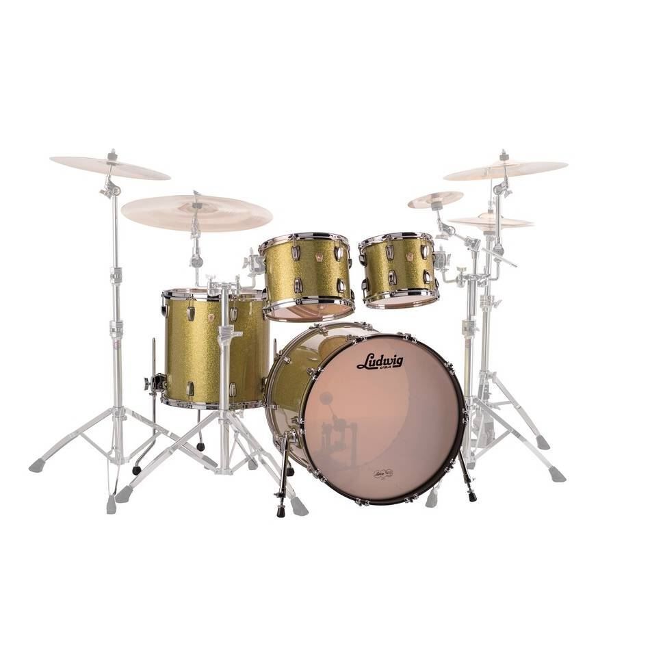 Ludwig Classic Maple MOD 4-Piece Drum Kit with 22in Bass Drum in Olive Sparkle
