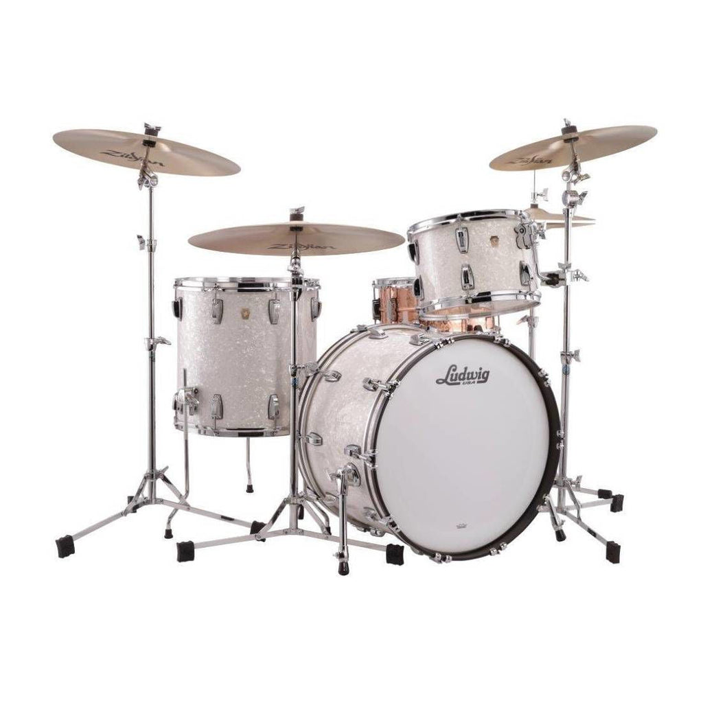 Ludwig Classic Maple Pro Beat 24 in Shell Pack Drum Kit in White Marine Pearl