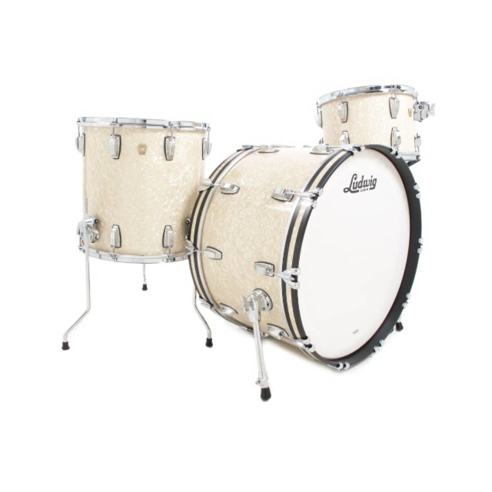 Ludwig Classic Maple Pro Beat 24 in Shell Pack Drum Kit in Vintage White
