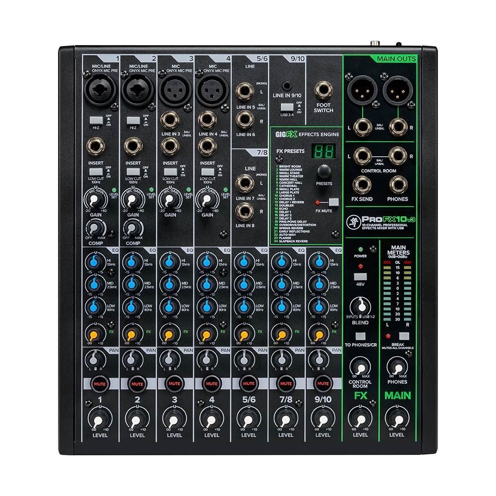 Mackie ProFX10 V3 10-Channel Professional Effects Mixer with USB