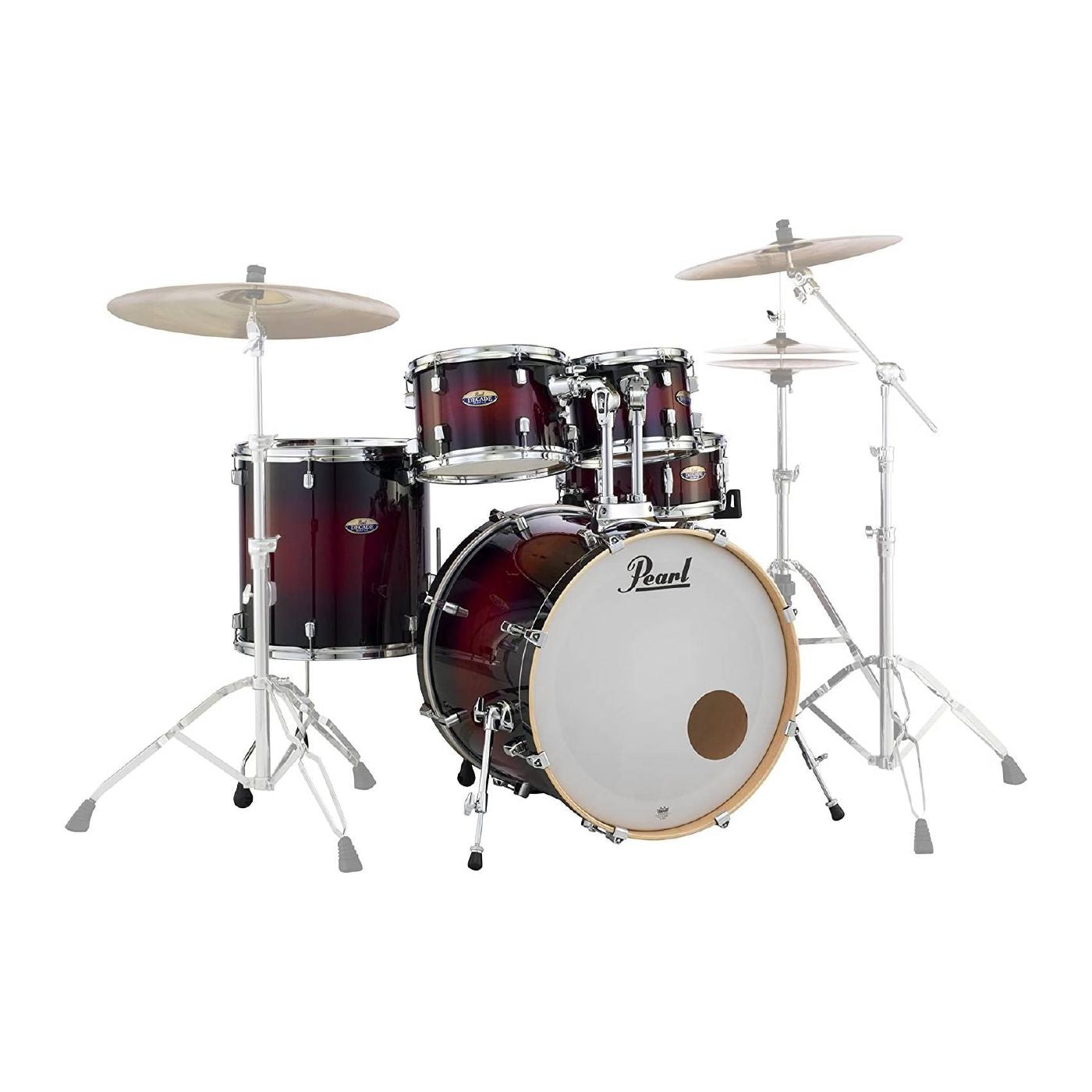 Pearl Decade Maple 22 Fusion Plus Drum Kit with Hardware - Gloss Deep Red Burst