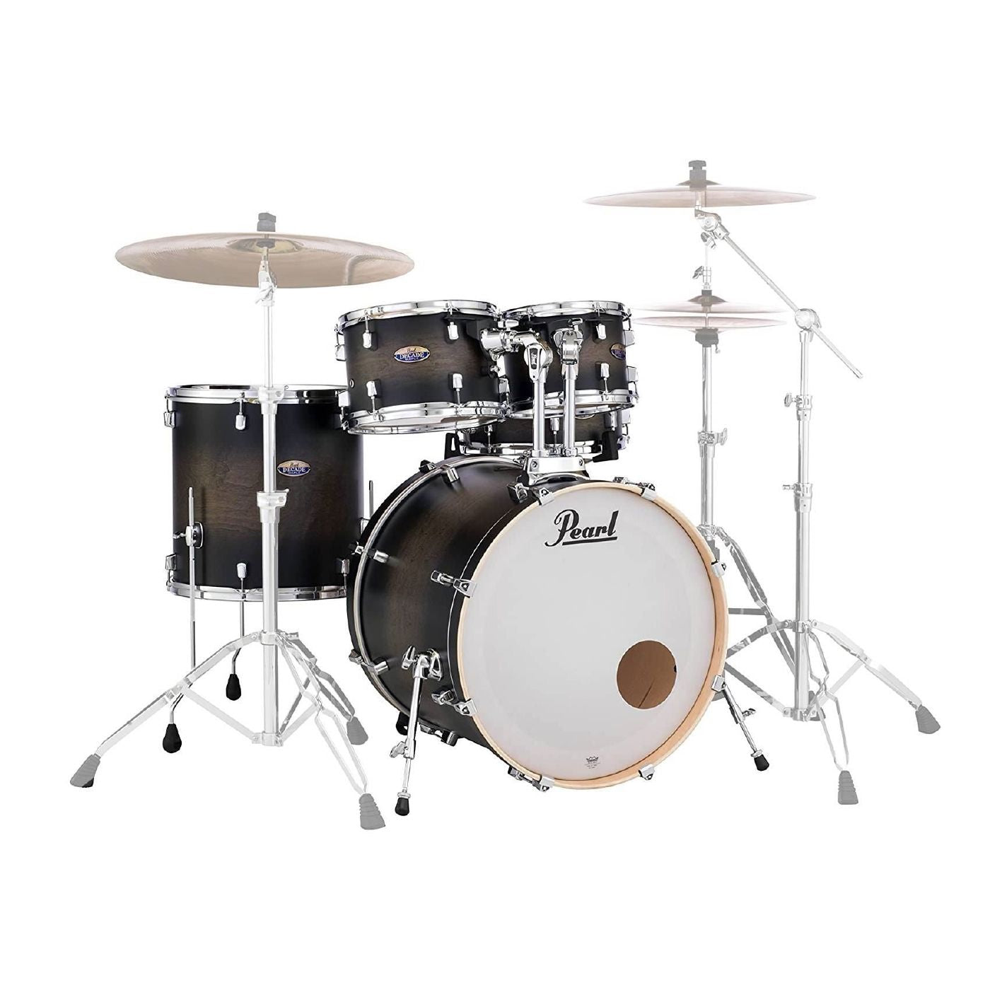 Pearl Decade Maple 22 Fusion Plus Drum Kit with Hardware - Satin Black Burst