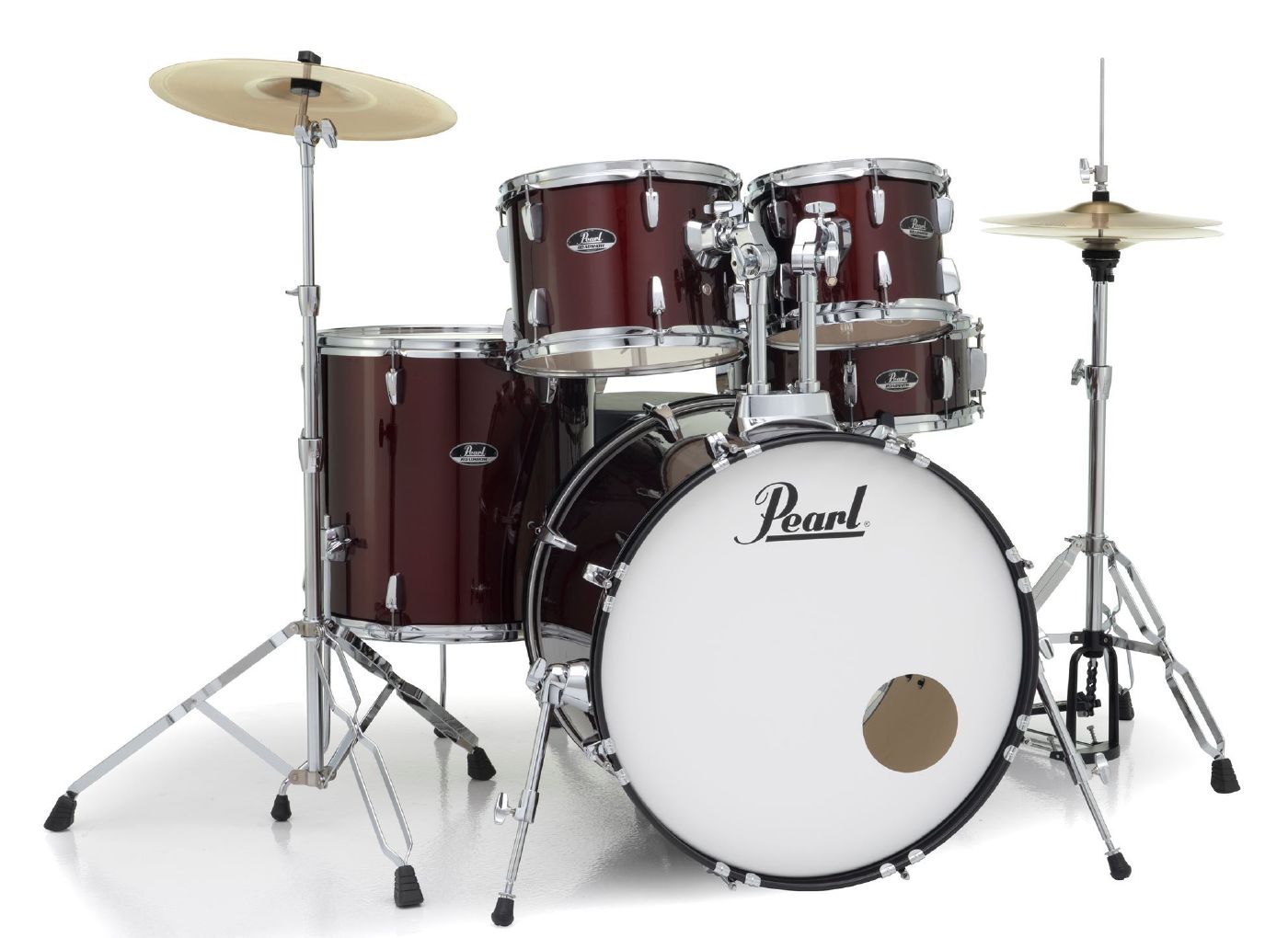Pearl Roadshow 22 Fusion Plus Drum Kit with Hardware and Cymbals - Red Wine
