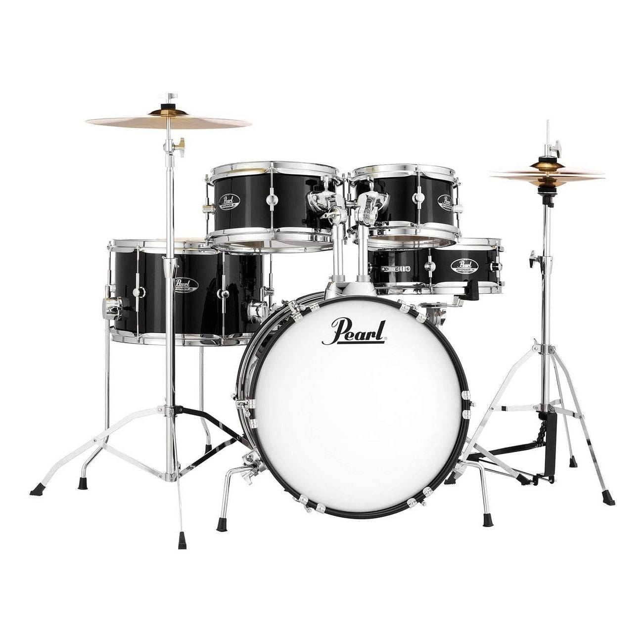 Pearl Roadshow Junior 16 5 Piece Drum Kit with Hardware and Cymbals - Jet Black