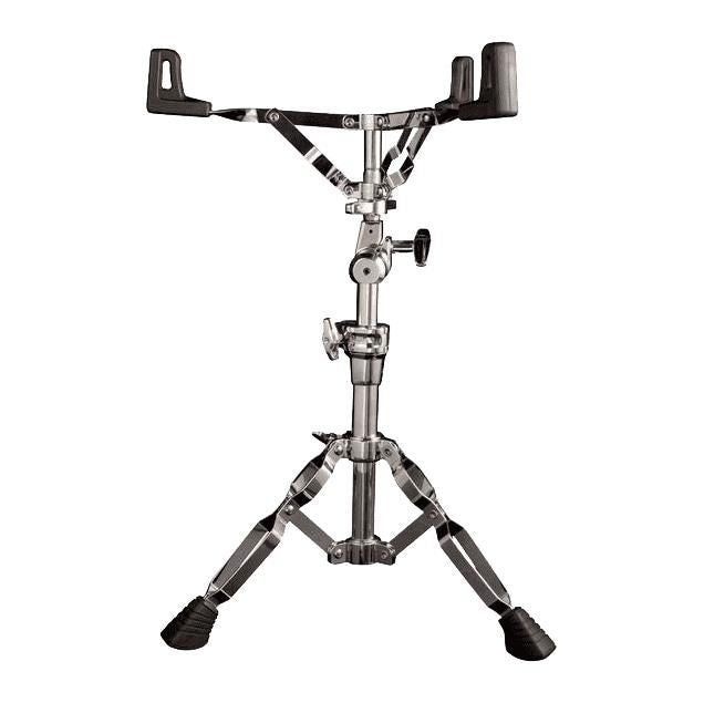 Pearl Pearl S-930 snare drum stand with Uni-Lock, sturdy metal hardware, adjustable height and secure drum mounting.