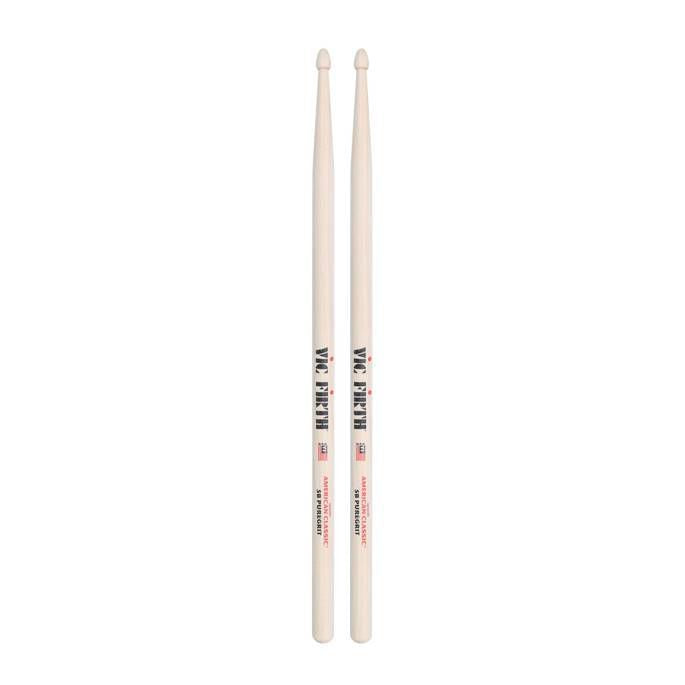 Vic Firth American Classic¬Æ 5B PureGrit Wood Tip Drumsticks -- No Finish, Abrasive Wood Texture