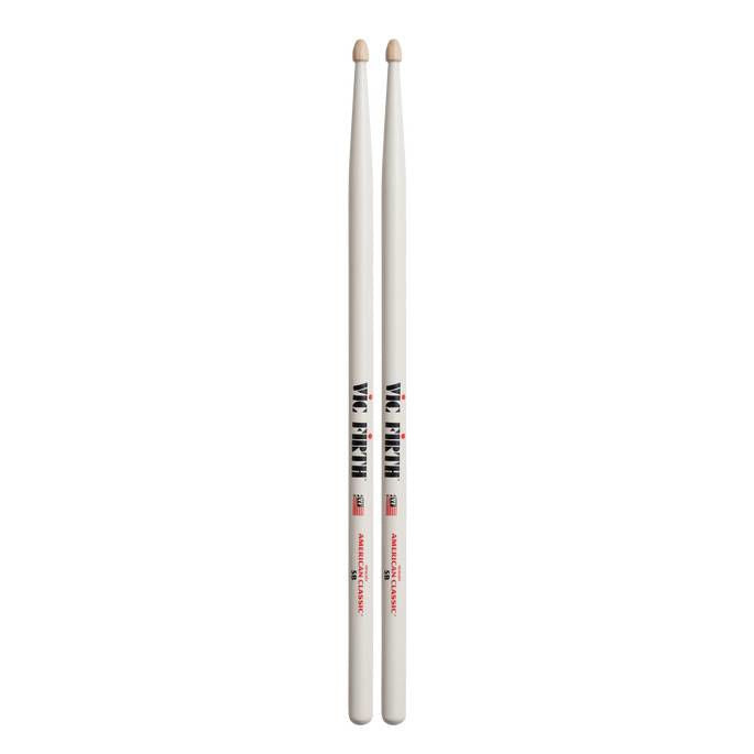 Vic Firth American Classic 5B Wood Tip Drumsticks -- White Finish