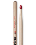 Vic Firth American Classic nylon tip metal drumsticks for drummers, showing the sleek sticks with nylon tips.