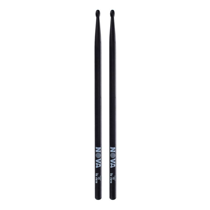Vic Firth 2B in Black with NOVA Imprint - Wood Tip Drumsticks