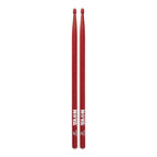 Vic Firth 2B in Red with NOVA imprint - Wood Tip Drumsticks