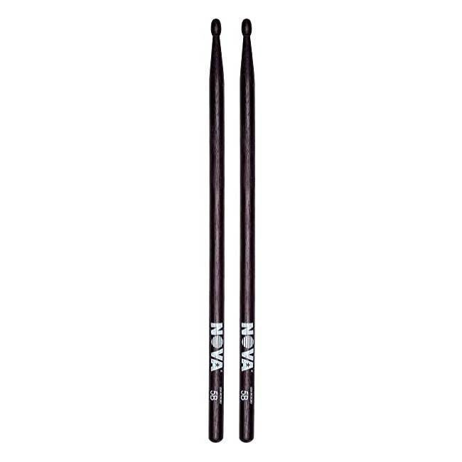 Vic Firth 5B in black with NOVA imprint - Wood Tip Drumsticks