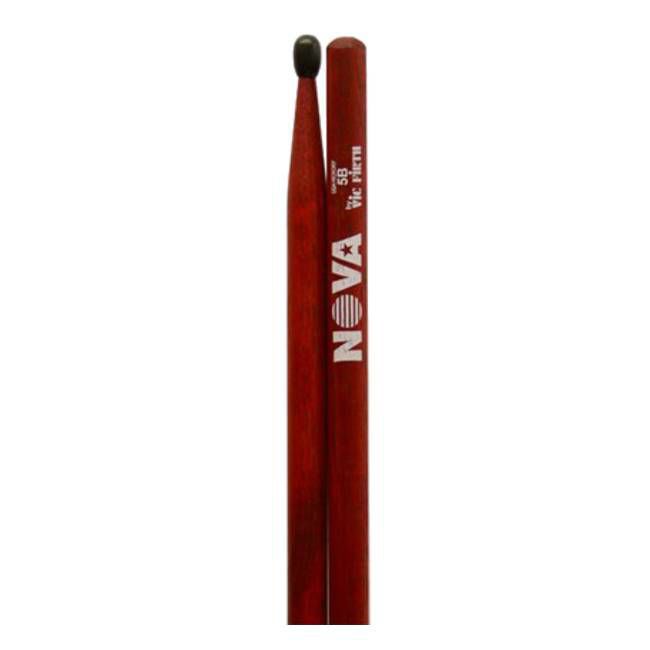 Vic Firth 5BN in Red with NOVA imprint - Nylon Tip Drumsticks