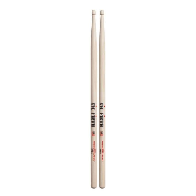 Vic Firth American Classic X55A wood tip drumsticks, featuring natural wood finish and standard size for drumming.