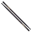 Zildjian Hickory 7A nylon black drumsticks with tapered tips for versatile percussion playing.