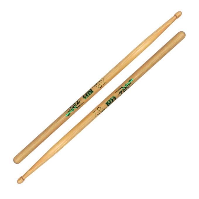Zildjian Artist Series Eric Singer drumsticks shown with wooden sticks and branded Zildjian packaging.