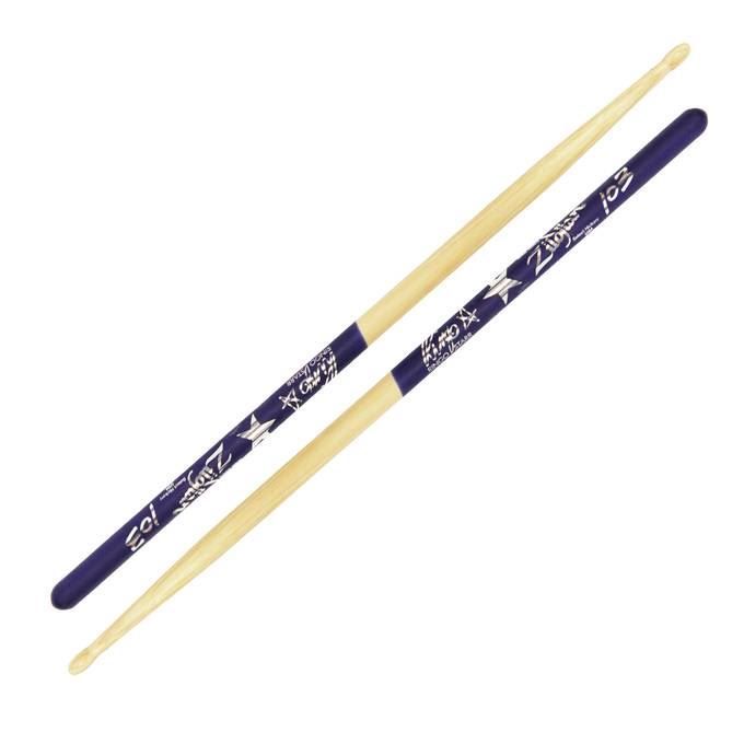 Pair of Zildjian Artist Series Ringo Starr drumsticks with natural wood finish and branded logos, designed for drumming.