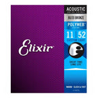 Elixir 11-52 Acoustic Guitar Strings POLYWEB 80/20 Coated Custom Light Gauge