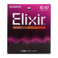 Elixir 11152 10-47 Light Nanoweb 12 String Acoustic Guitar Strings