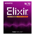 Elixir 11306 Nanoweb 80/20 Baritone 16-70 Acoustic Guitar Strings