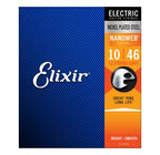 Elixir 12450 10-46 Light Nanoweb 12-string electric guitar strings, showing the packaged strings with branding and label details.
