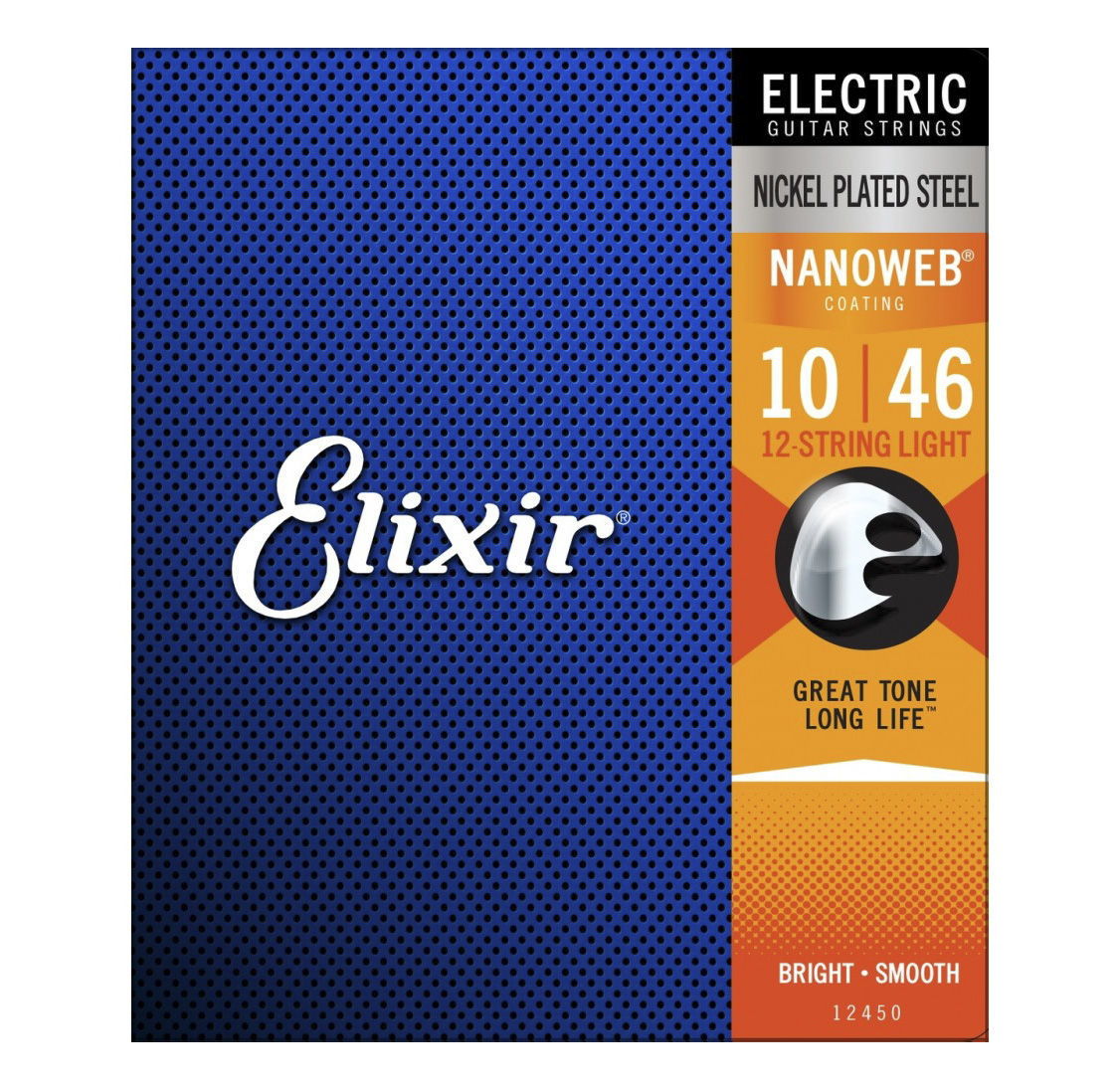 Elixir 12450 10-46 Light Nanoweb 12-String Electric Guitar Strings