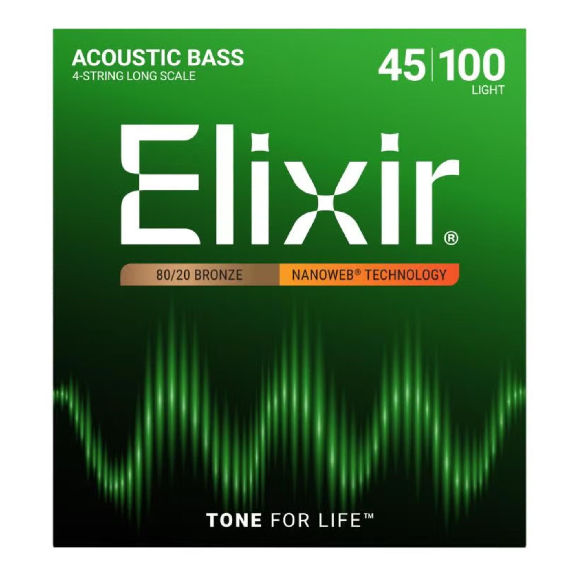 Elixir 14502 Nanoweb Acoustic Bass Strings Light 45-100