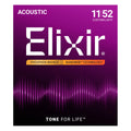 Elixir 16027 Nanoweb Phosphor Bronze Custom Light 11-52 Ac. Guitar Strings