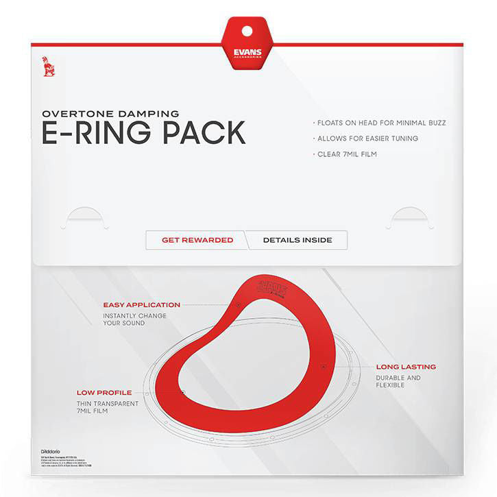 Evans 2 Inch E-Ring 10 Pack 16 Inch