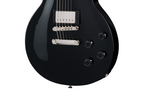 Epiphone Les Paul Tribute electric guitar in ebony finish, showcasing its sleek body, pickups, and hardware details.