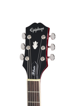 Epiphone SG Tribute electric guitar in cherry finish with double-cutaway body and chrome hardware.