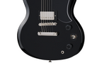 Epiphone SG Tribute electric guitar in ebony finish, showcasing its sleek body, dual humbucker pickups, and classic design.