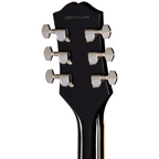 Epiphone SG Tribute Plus electric guitar in ebony burst finish with dual humbucker pickups and sleek body design.