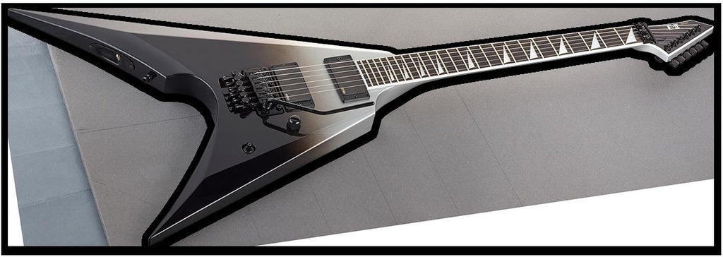 ESP E-II Arrow Electric Guitar with Floyd Rose - Black Silver Fade