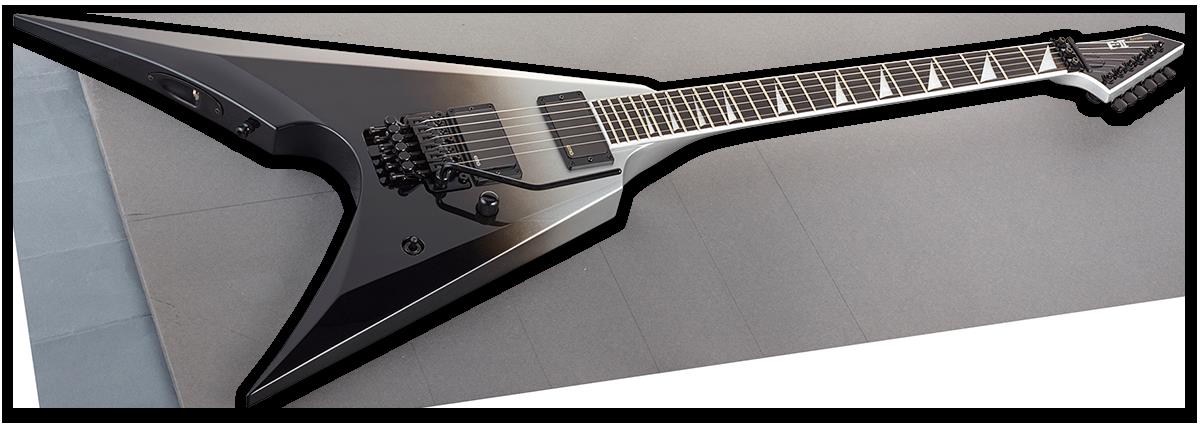 ESP E-II Arrow Electric Guitar with Floyd Rose - Black Silver Fade