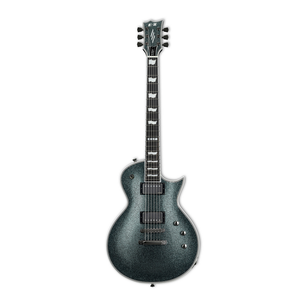 ESP E-II Eclipse electric guitar with granite sparkle finish, featuring a sleek body, dual humbucker pickups, and modern hardware.