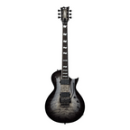 ESP E-II Eclipse Floyd Rose electric guitar with quilted maple top in Charcoal Burst finish, featuring a Floyd Rose tremolo system.