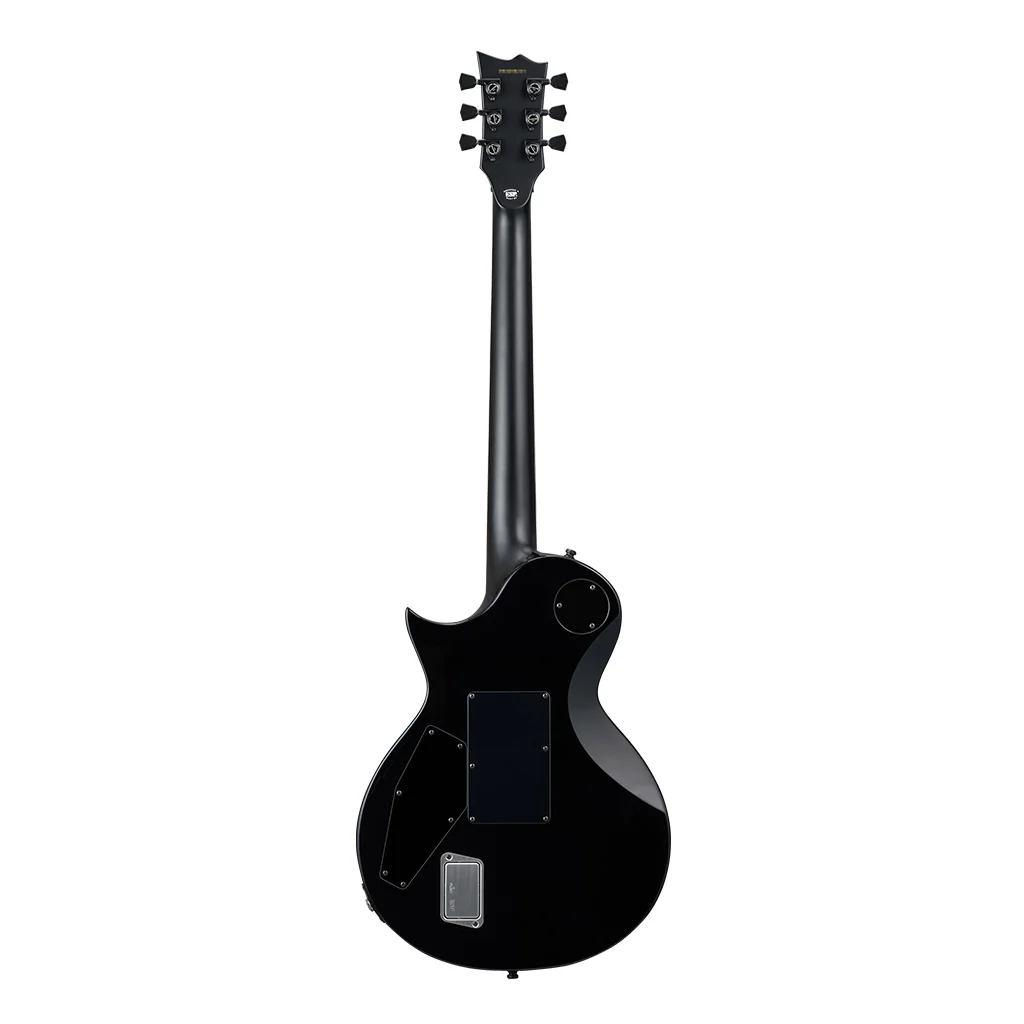 ESP E-II Eclipse Floyd Rose electric guitar with quilted maple top in Charcoal Burst finish, featuring a Floyd Rose tremolo system.