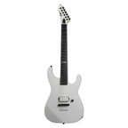 ESP E-II M-I Neck Thru electric guitar with Snow White finish and Fluence pickups, showcasing sleek body and neck design.