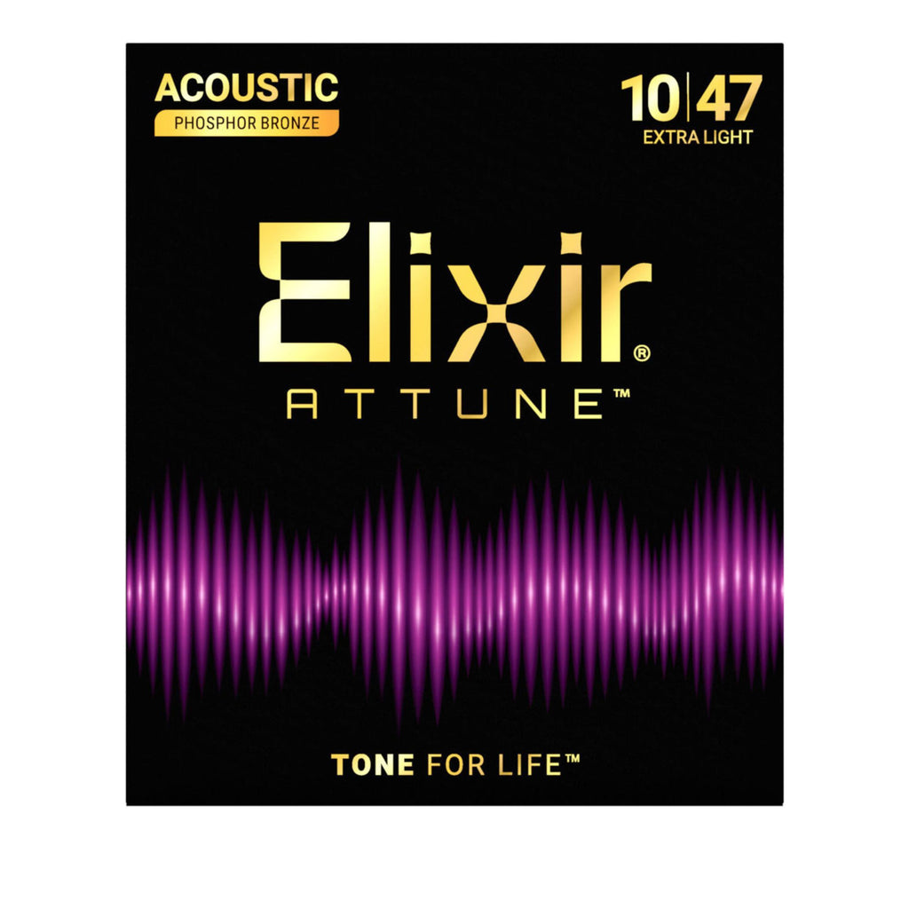 Elixir 21002 Attune Phosphor Bronze Acoustic Guitar Strings Extra Light 10-