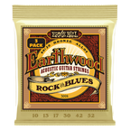 Ernie Ball Earthwood Rock and Blues with Plain G 80/20 Bronze Acoustic Guitar Strings 3-Pack 10-52