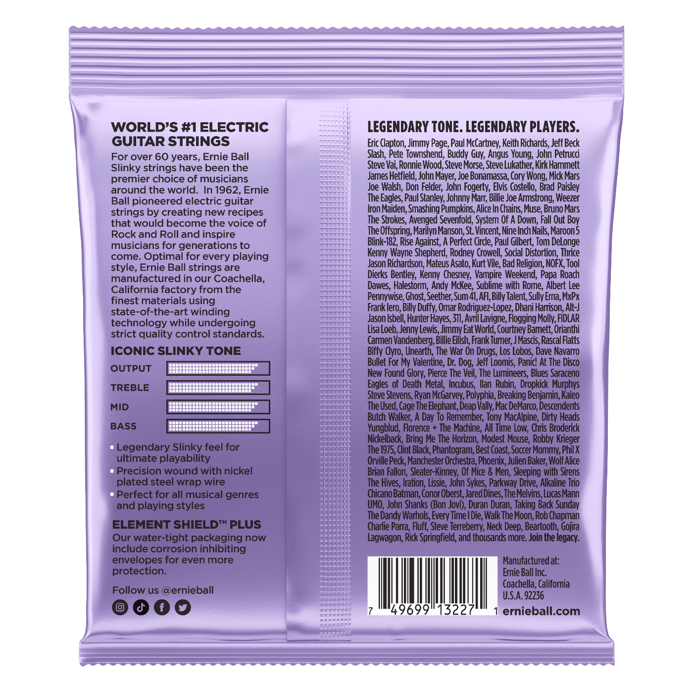 Ernie Ball Ultra Slinky Nickel Wound Electric Guitar Strings 3-Pack 10-48