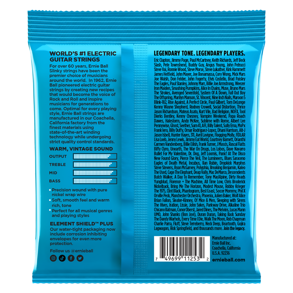 Ernie Ball Extra Slinky Classic RnR Electric Guitar Strings 3-Pack 8-38